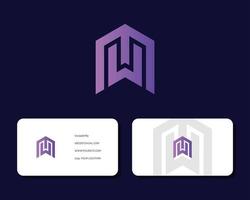 Letter M W logo design with business card vector template. creative minimal monochrome monogram symbol. Premium business logotype. Graphic alphabet symbol for corporate identity