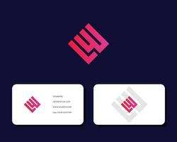 Letter L W logo design with business card vector template. creative minimal monochrome monogram symbol. Premium business logotype. Graphic alphabet symbol for corporate identity