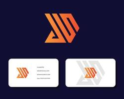 Letter J S logo design with business card vector template. creative minimal monochrome monogram symbol. Premium business logotype. Graphic alphabet symbol for corporate identity