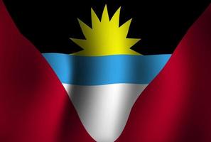 Antigua y Barbuda fondo de bandera ondeando 3d. fondo de pantalla de la bandera del día de la independencia nacional vector