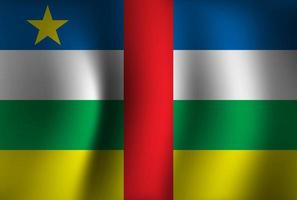 Fondo de bandera de la república centroafricana ondeando 3d. fondo de pantalla de la bandera del día de la independencia nacional del coche vector