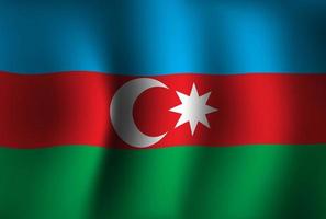 Azerbaijan Flag Background Waving 3D. National Independence Day Banner Wallpaper vector