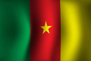 Fondo de bandera de Camerún ondeando 3d. fondo de pantalla de la bandera del día de la independencia nacional vector