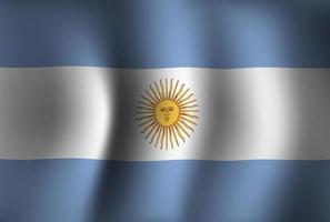Fondo de bandera argentina ondeando 3d. fondo de pantalla de la bandera del día de la independencia nacional vector