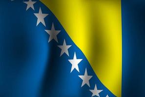 Fondo de bandera de bosnia y herzegovina ondeando 3d. fondo de pantalla de la bandera del día de la independencia nacional vector