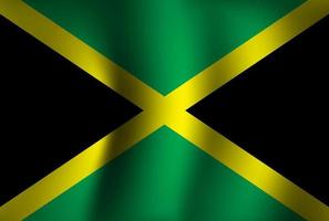 Fondo de bandera de jamaica ondeando 3d. fondo de pantalla de la bandera del día de la independencia nacional vector