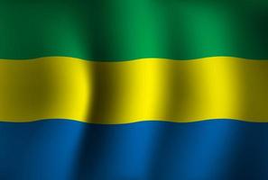 Gabon Flag Background Waving 3D. National Independence Day Banner Wallpaper vector