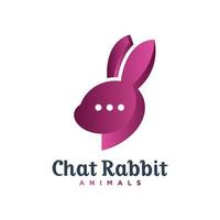 Rabbit head chat logo vector
