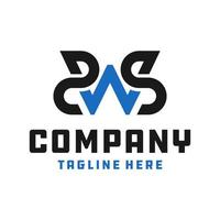 logotipo de empresa industrial letra sws vector