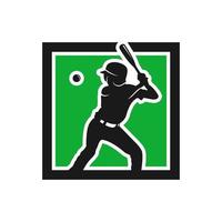 logotipo de béisbol deportivo moderno vector