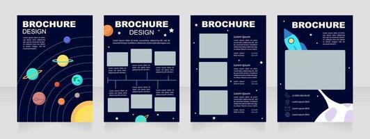 Learning about stars and planets blank brochure design vector