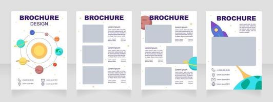 Teaching preschoolers about space blank brochure design vector