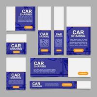 Carsharing marketplace web banner design template vector