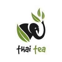 diseño de logotipo de elefante de té vector