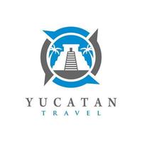 logo del templo de yucatán vector