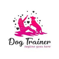 dog training logo design template vector