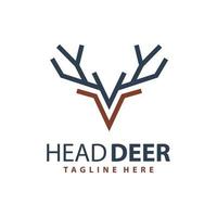 Deer head modern logo vector