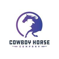 Cowboy rider logo design vector