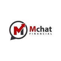 financial chat marketing logo letter M vector
