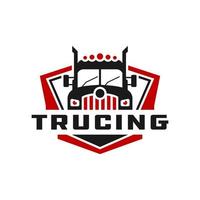 logotipo de la industria de camiones de transporte vector