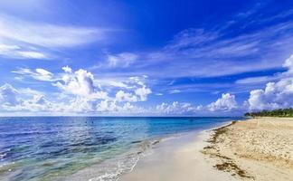 Tropical mexican beach panorama Playa 88 Playa del Carmen Mexico. photo