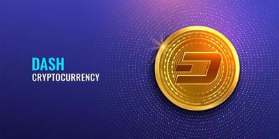 Dash cryptocurrency background, Digital money exchange of Blockchain technology, Cryptocurrency mining and financial Vector illustration.