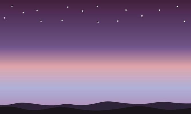 Violet night sky scenery background with mountains and stars Best for  wallpaper, quotes, backdrop and card. 5022442 Vector Art at Vecteezy