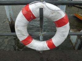 Life saving rubber ring. photo