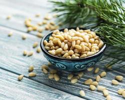 Pine nuts on a table photo