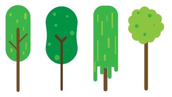 Different style of trees in flat style. vector