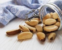 Jar with Brazil nuts photo