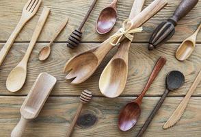 Wooden cutlery kitchen ware photo