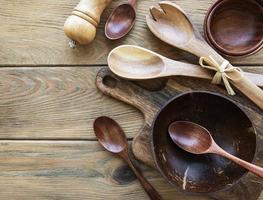 Wooden cutlery kitchen ware photo