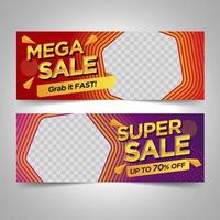 conjunto de banner de venta promocional vector