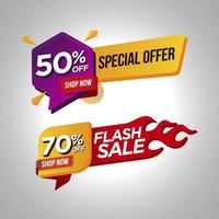 Set of Promotional Sale Banner Template, Special Offer and Flash Sale vector
