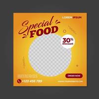 Restaurant food social media banner post design template vector