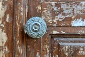 wood door metal handle photo