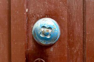 wood door metal handle photo