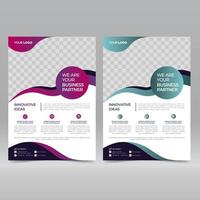 Empty bifold corporate brochure template vector