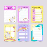 Cute Unicorn Journal Set vector