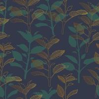 Tropical leaves, jungle leaves seamless floral pattern background vector