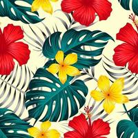 Floral seamless pattern with leaves. tropical background vector