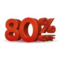 Red Percentage discount symbol vector