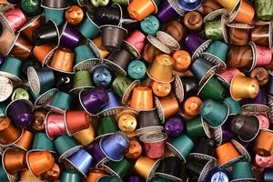 coffee capsules background photo