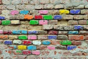 colored bricks background photo
