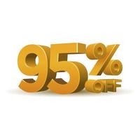 Gold percentage discount symbol vector