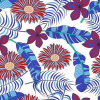 Floral seamless pattern with leaves. tropical background vector