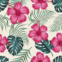 Floral seamless pattern with leaves. tropical background vector