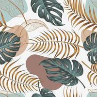 Floral seamless pattern with leaves. tropical background vector