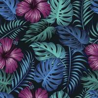 Floral seamless pattern with leaves. tropical background vector